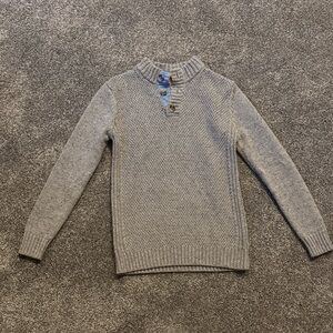 Gray boy’s sz 12/14 Sweater with Button Collar